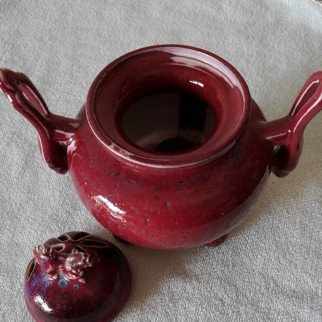 有田、杉原一壺作　辰砂香炉