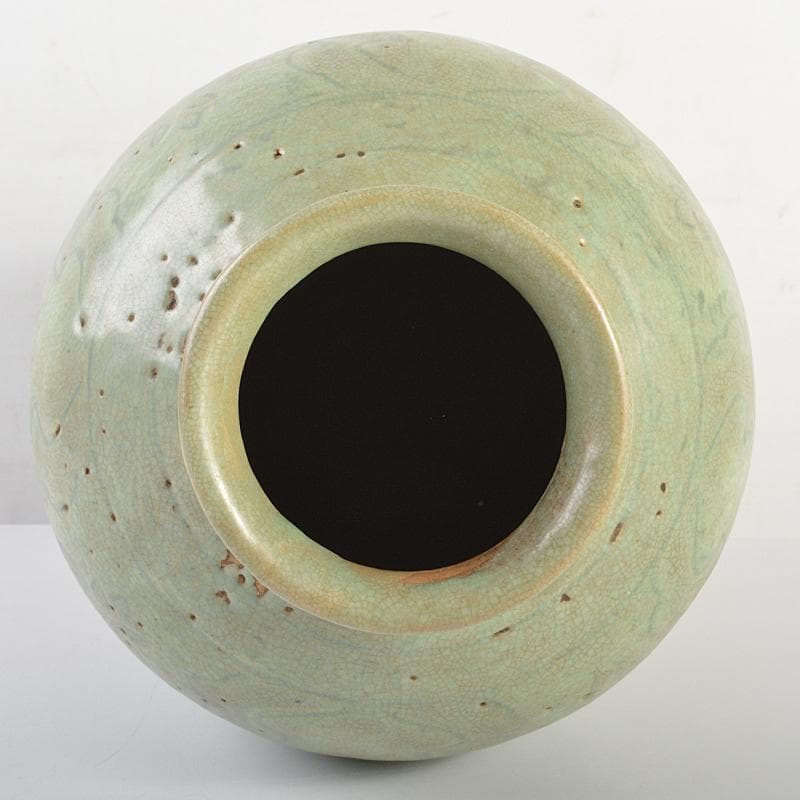 朝鮮美術　李朝　高麗青磁　象嵌龍文瓶　M　R7353B