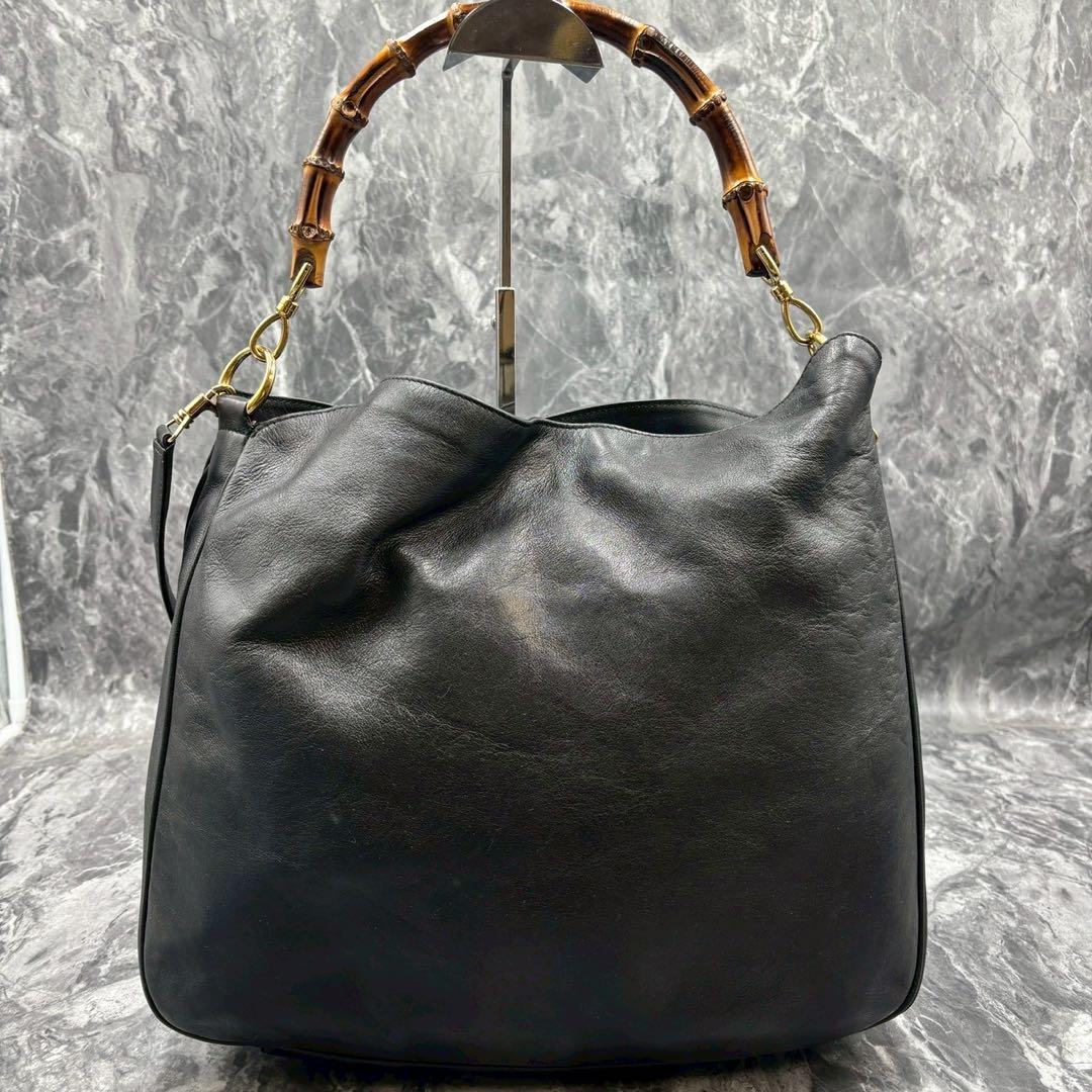 ✨美品✨GUCCI ショルダーバッグ 2way ハンド バンブー 黒 レザー