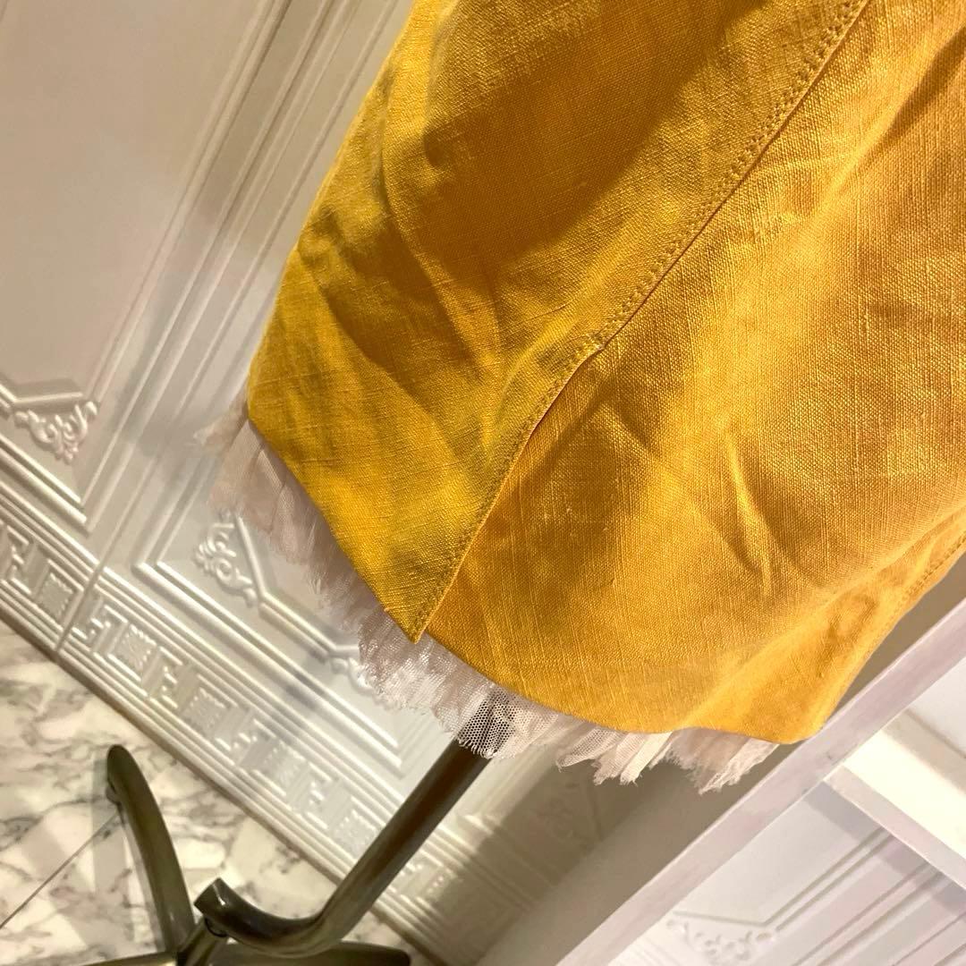 【12万円】LOUIS VUITTON シルクフリルデザイン　スカート