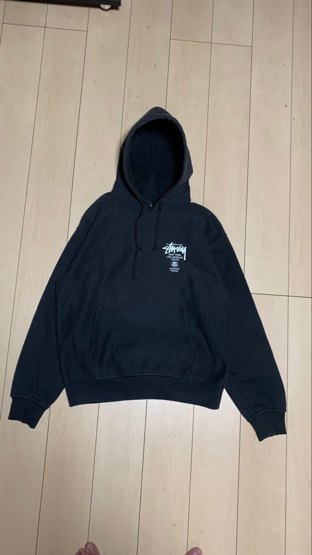 Stussy ブラック パーカー Lサイズ