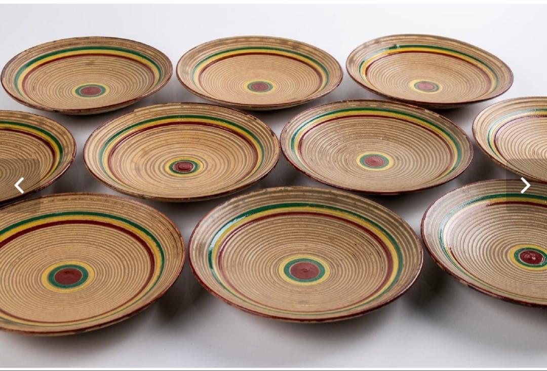 小坂屋 活洲 着彩独楽皿10客 共箱 魯山人 乾山 永楽善