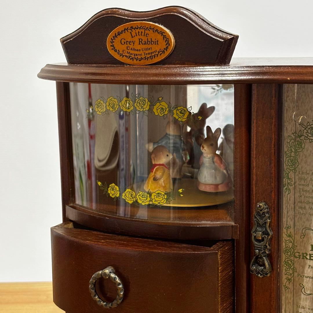 希少⭐︎】【オルゴール動作可】リトルグレイラビット 木製 ジュエリー