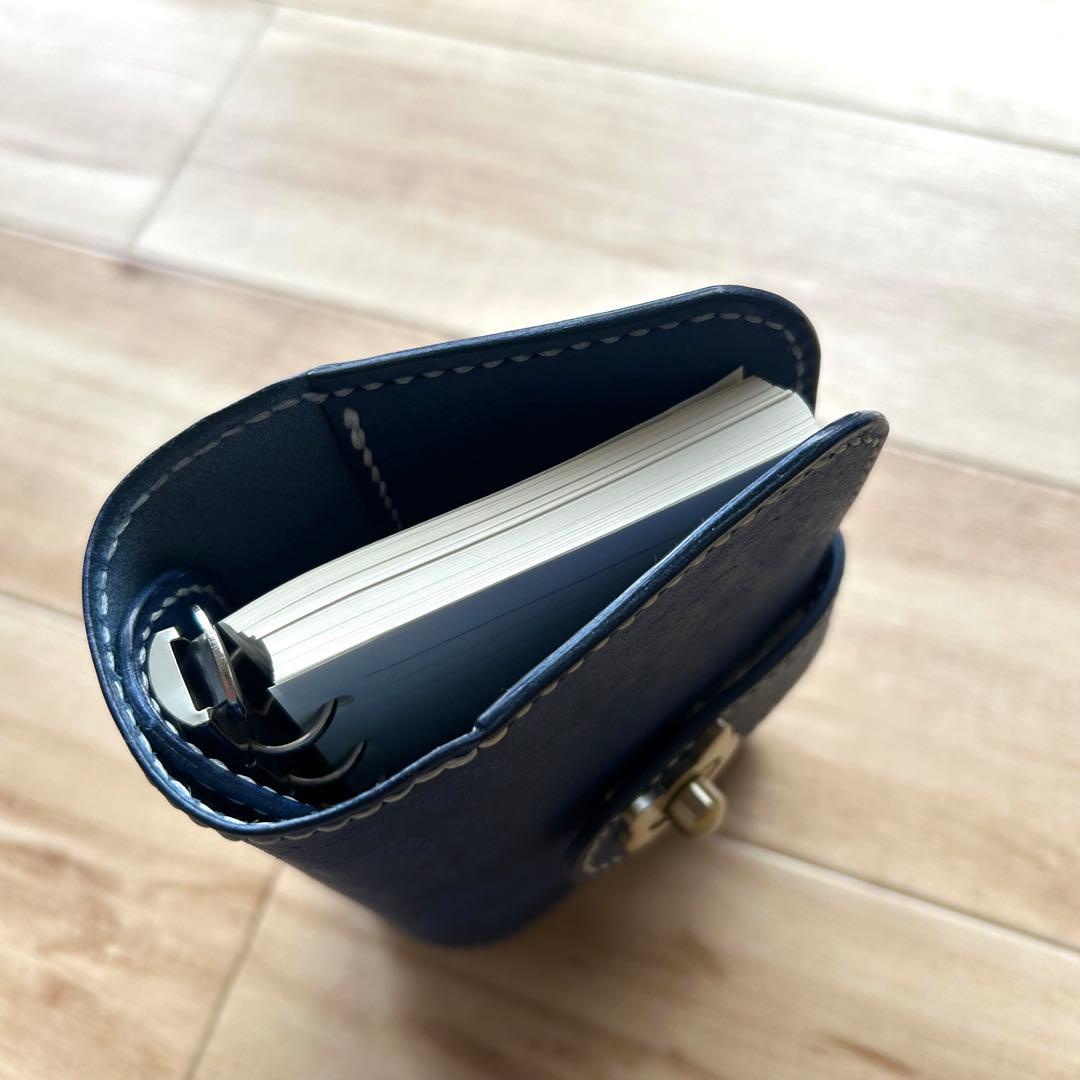 ミニ6システム手帳　手帳カバー B7判 イタリアンレザー　コラージュノート