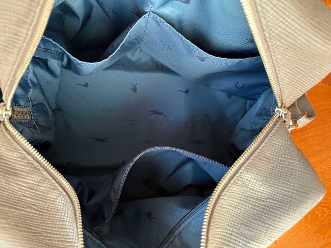 【極美品】ロンシャン ボストン クアドリ 2way レザー グレージュ