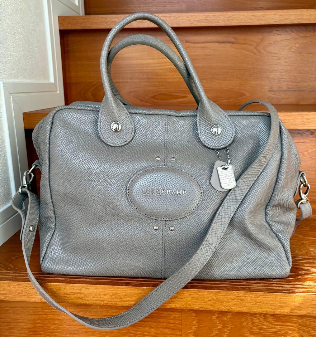 【極美品】ロンシャン ボストン クアドリ 2way レザー グレージュ