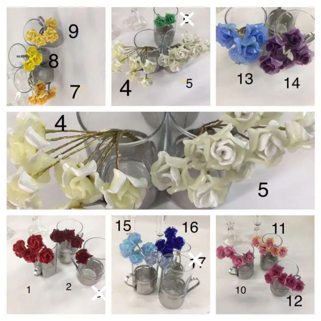 ※ガラス細工　薔薇　いろんな色　No.13 〜17 ガラス細工 薔薇 いろんな色 No.13 〜17