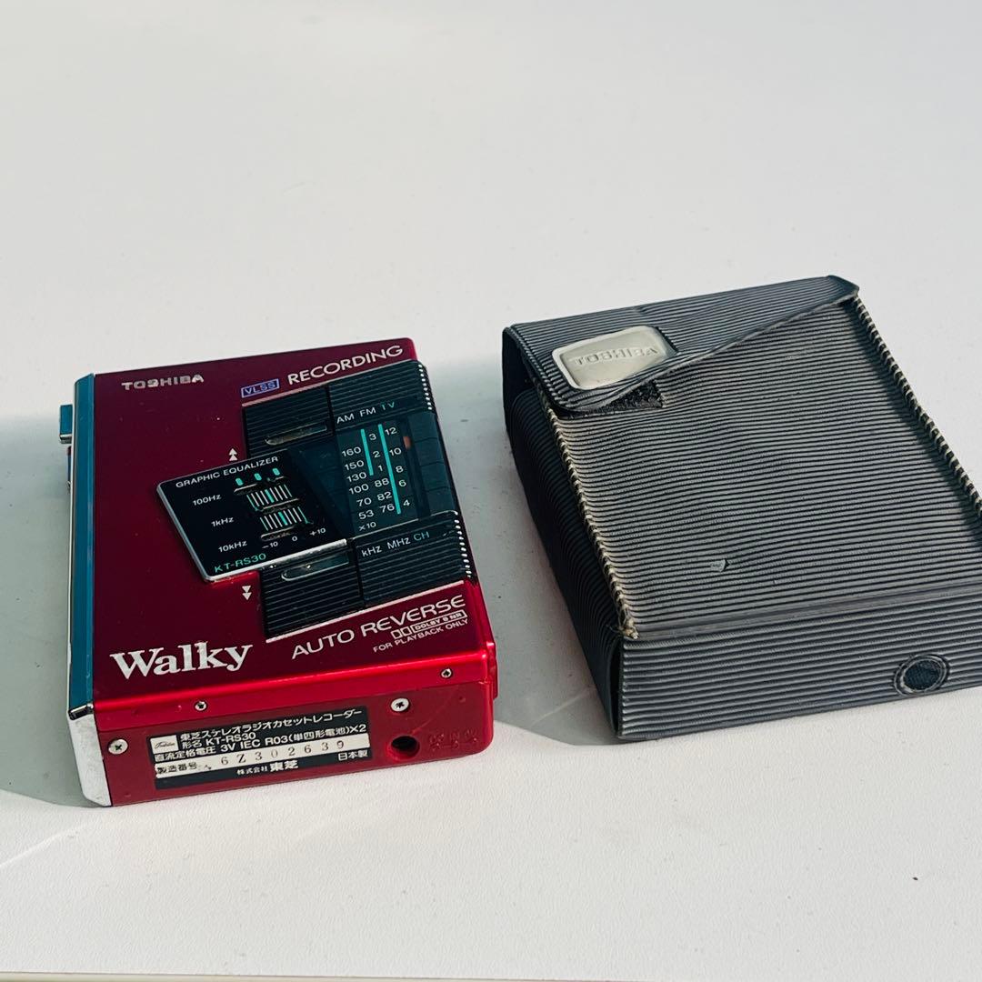 TOSHIBA】東芝Walky KT-RS30 カセットプレーヤー レッド