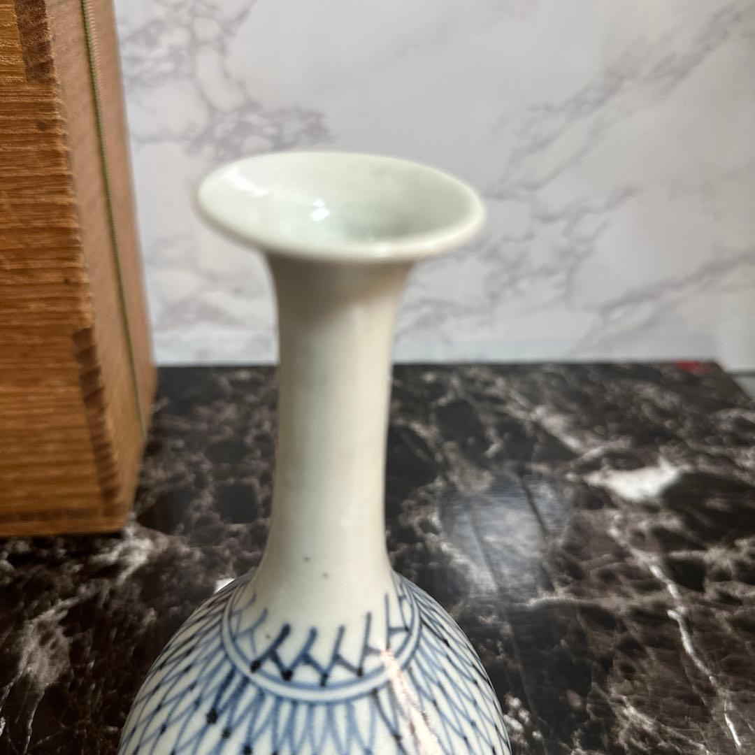 初期伊万里、網手、鶴首徳利。無傷。