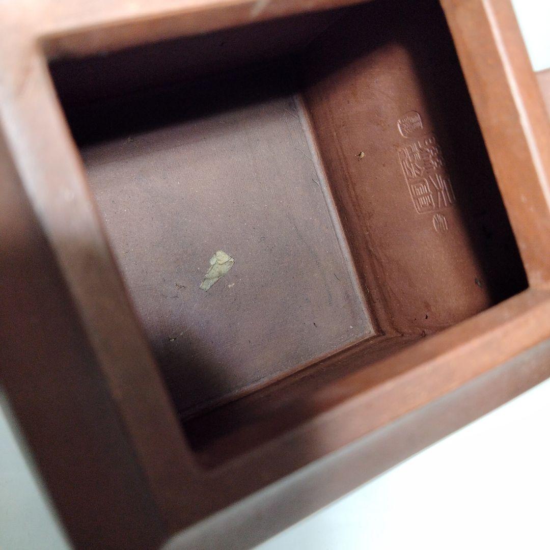 o85-8　中国古い朱泥急須　在銘刻印有　希少品　D