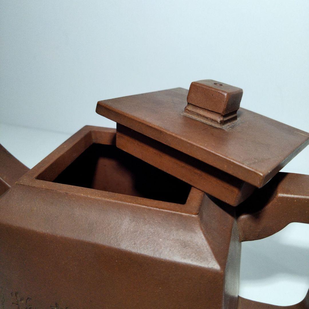 o85-8　中国古い朱泥急須　在銘刻印有　希少品　D