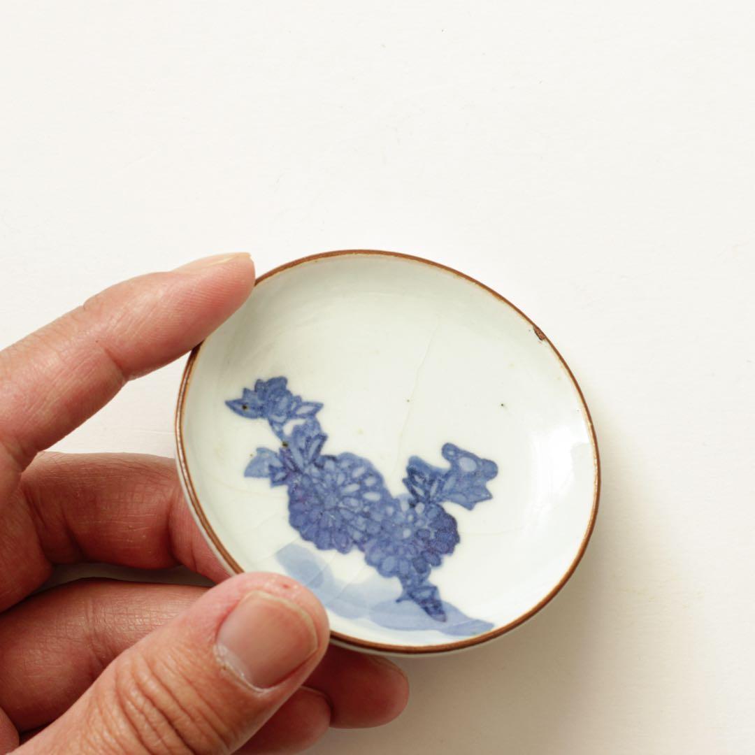 伊万里　古伊万里　江戸　中期　コンニャク印判　菊　豆皿