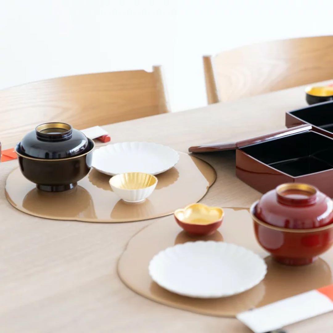 12.5福梅プレート　9枚セット。ゴールド金色。