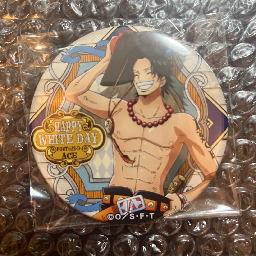 エース ONEPIECE 輩缶バッジ White Day