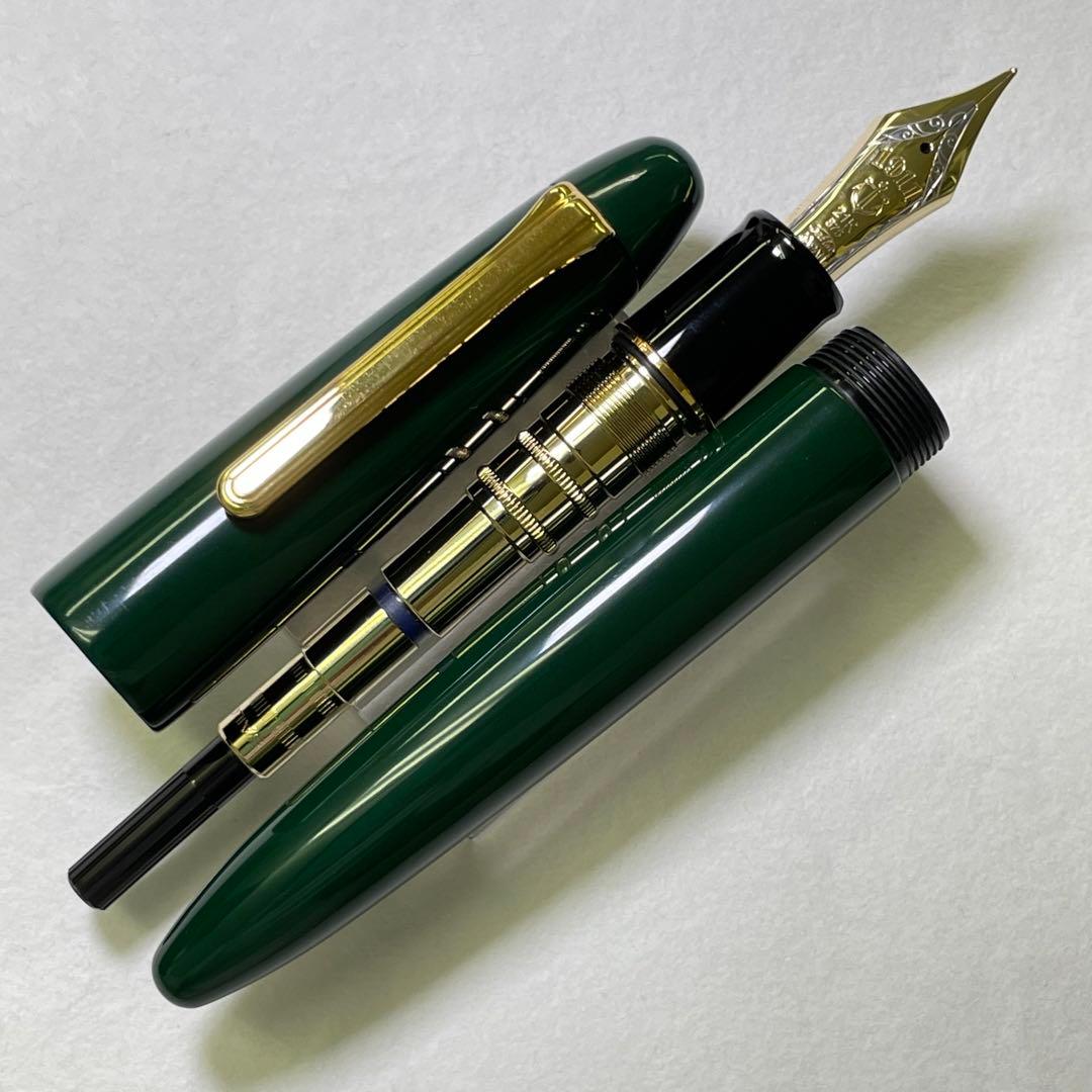 SAILOR セーラー万年筆 キングプロフィット エボナイト 漆塗り 緑 21K