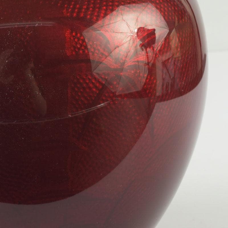 七宝焼 赤透釉 花文 花瓶 V 9604 七宝焼 安藤七宝店 赤透釉