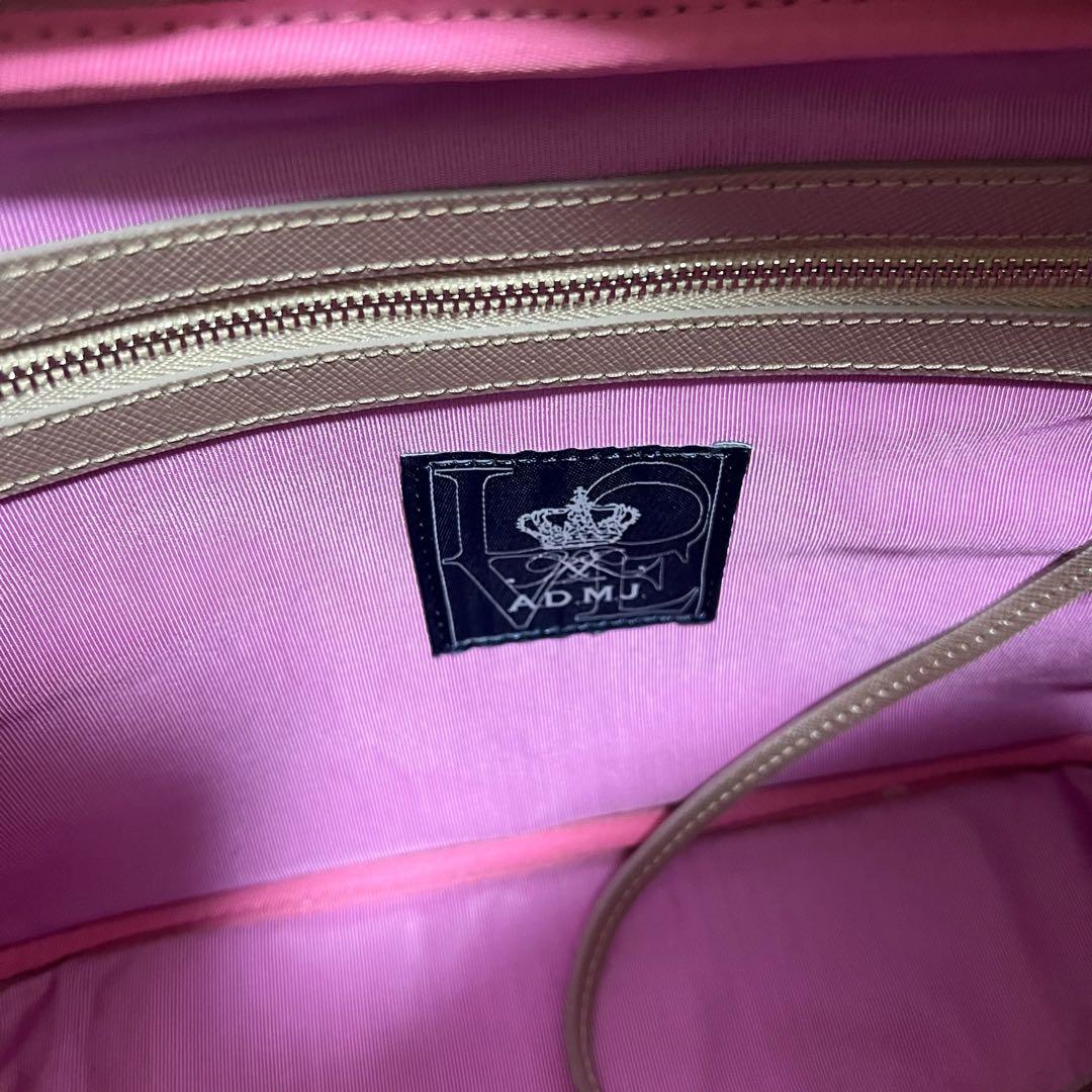 美品 A.D.M.J. ミニボストンバッグ レザー ブラック　パスケース 保存袋