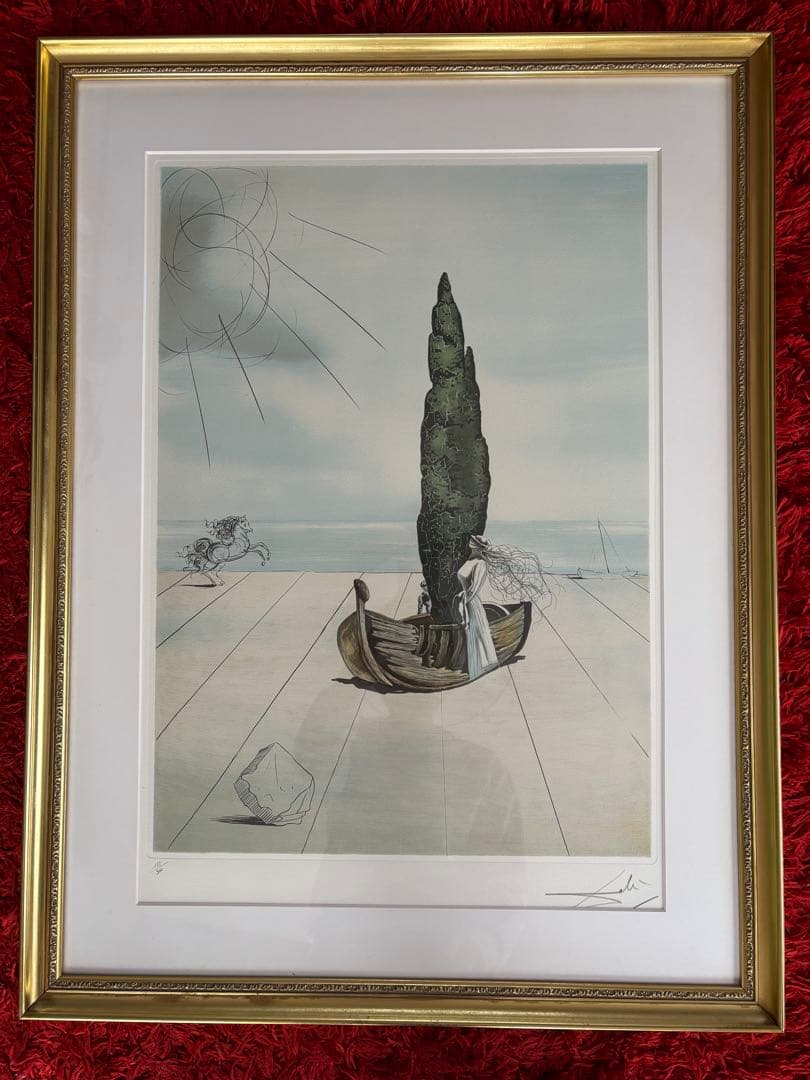 サルバドールダリ裸のガラと雲の羊毛をはぎ取るダリの手