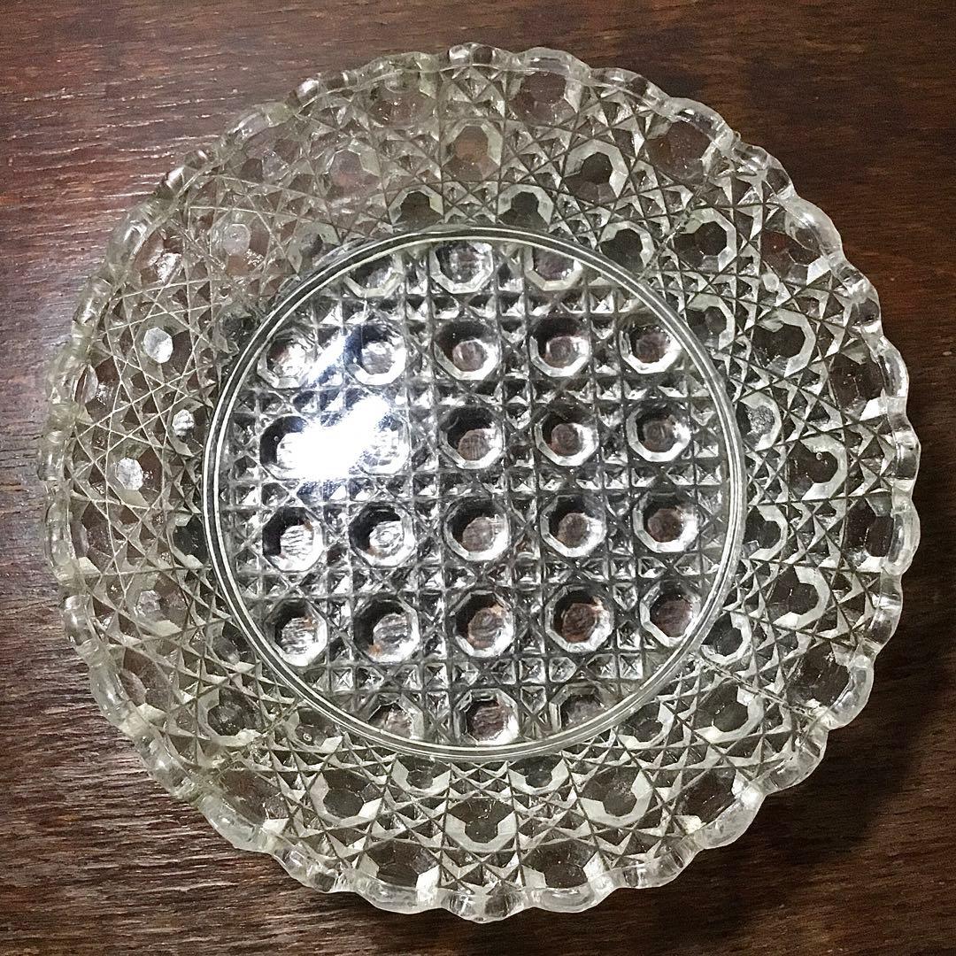 和ガラス◇ガラス鉢 2点◇大正ロマン アンティーク オーバル 取手付き