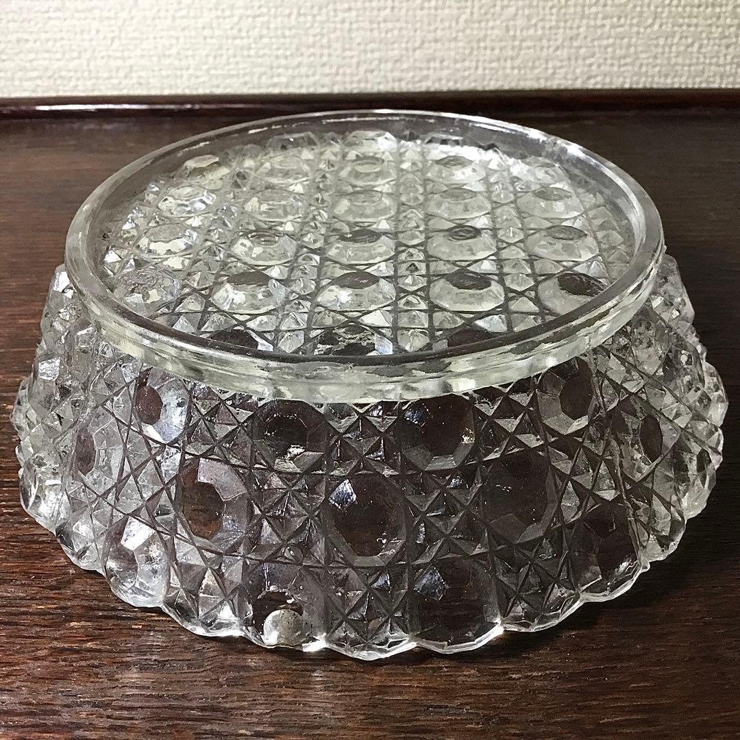 和ガラス◇ガラス鉢 2点◇大正ロマン アンティーク オーバル 取手付き