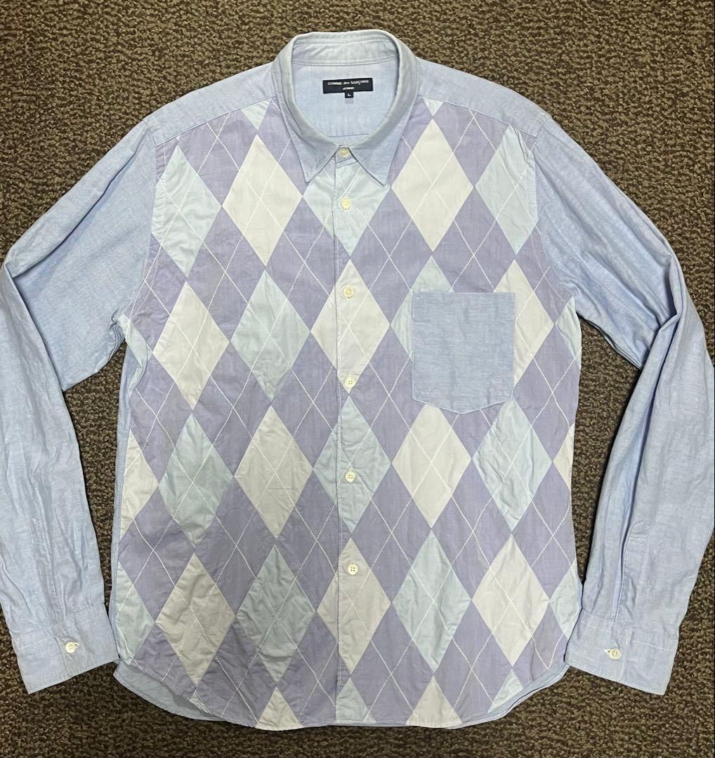 COMME des GARÇONS HOMME アーガイルパッチワークシャツ