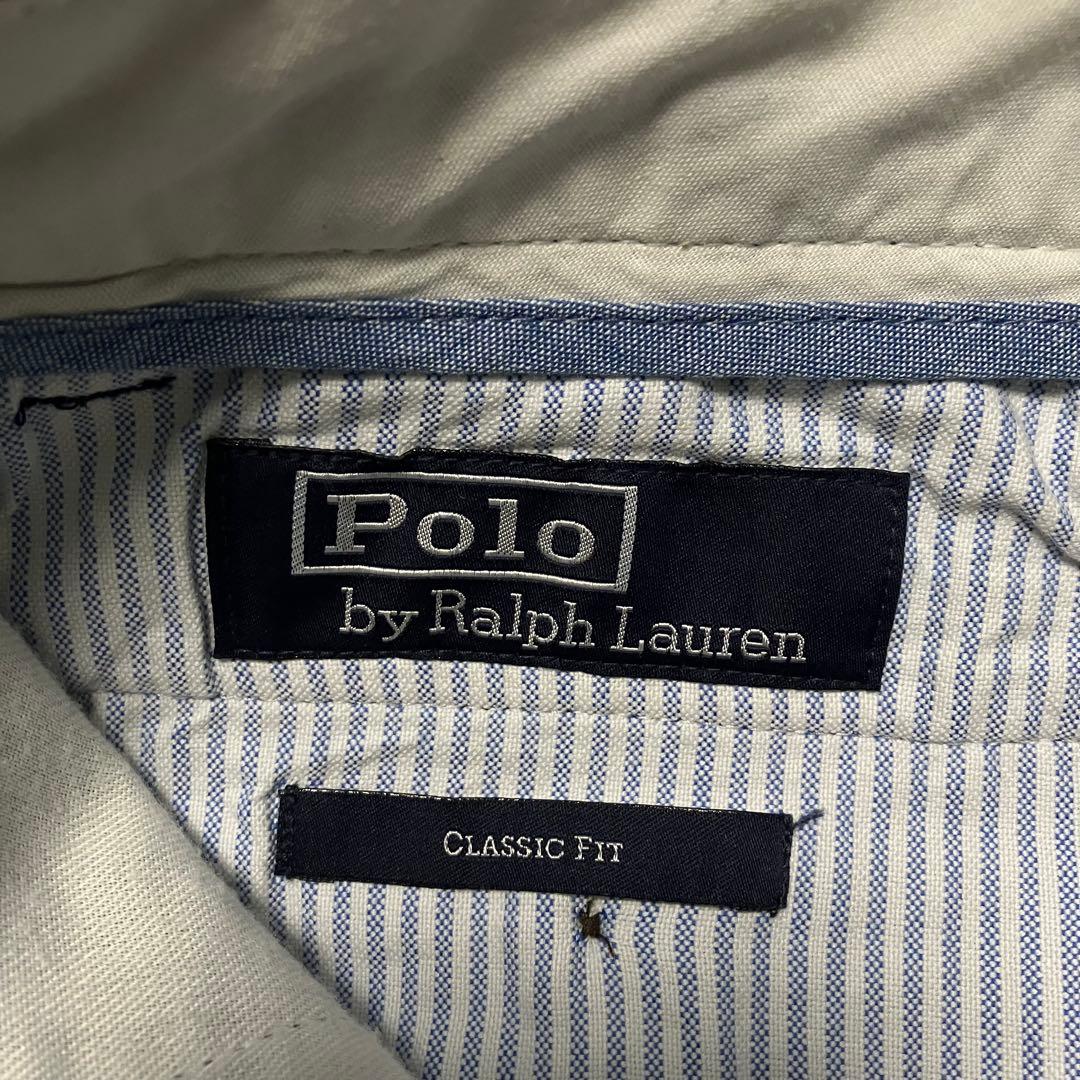 90sデッドストック ポロラルフローレン ツータックチノパンツ ネイビー30M