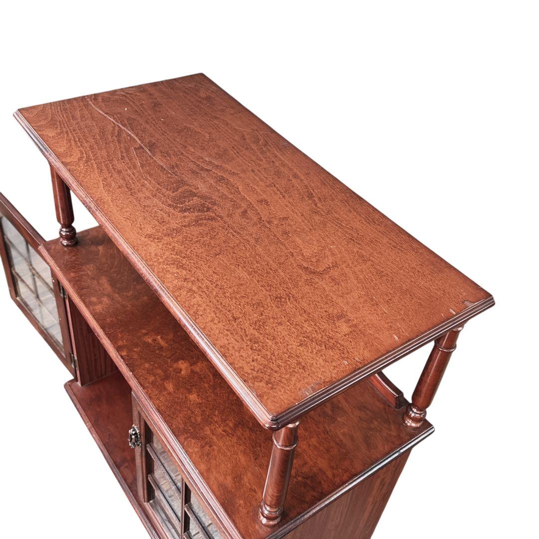 四国工芸◎木製 キャビネット◎ガラスコレクションケース 飾棚