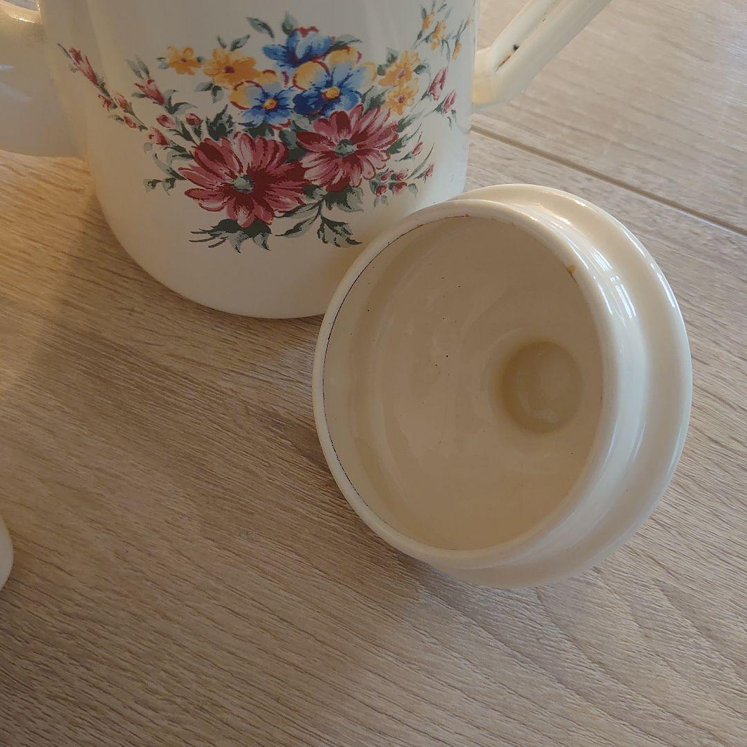 希少価値】フランス製 アンティーク ホーロー ポット 容器 T11634424