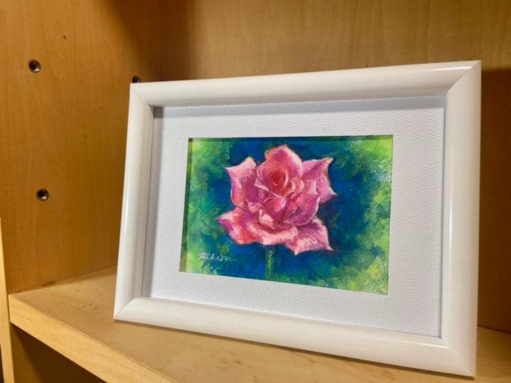 横地光　パステル画　薔薇