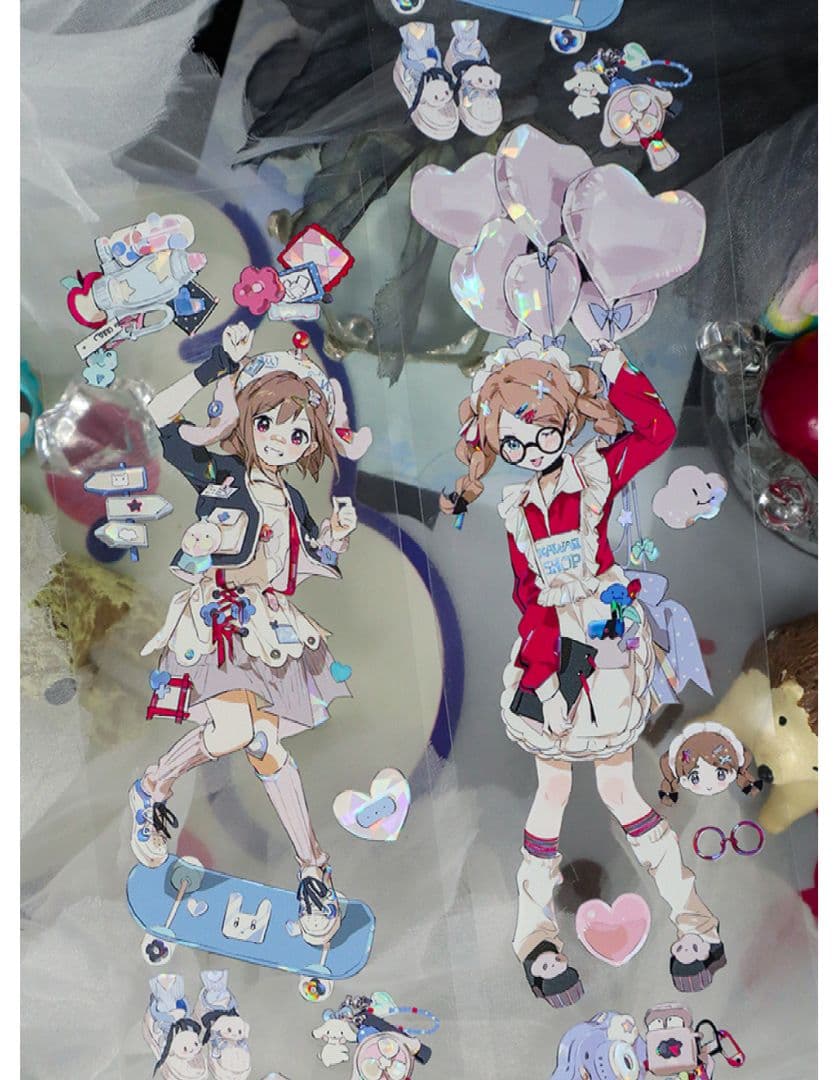 のこり2✩再販✩J442＃洛可可幻夜曲(琉璃光)切り売り海外人物マステ女の子