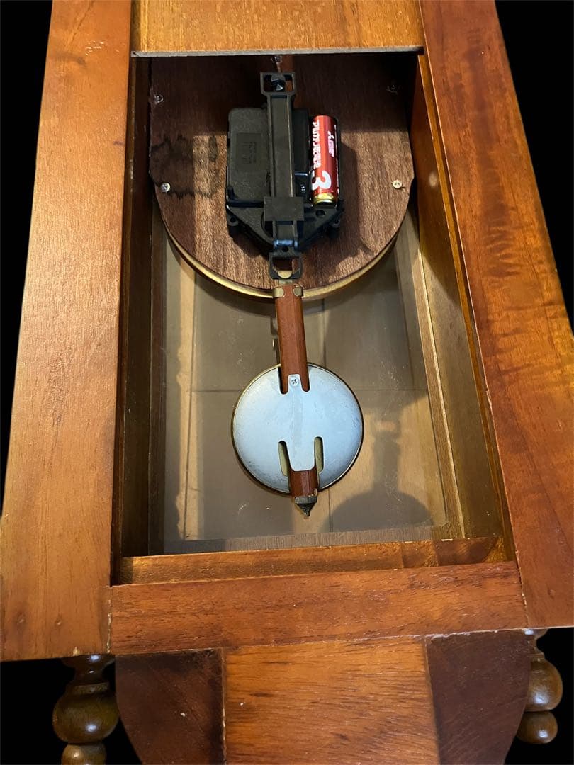 キャメロット　CAMELOT　ローマン文字　カービング　振り子　時計　壁掛け