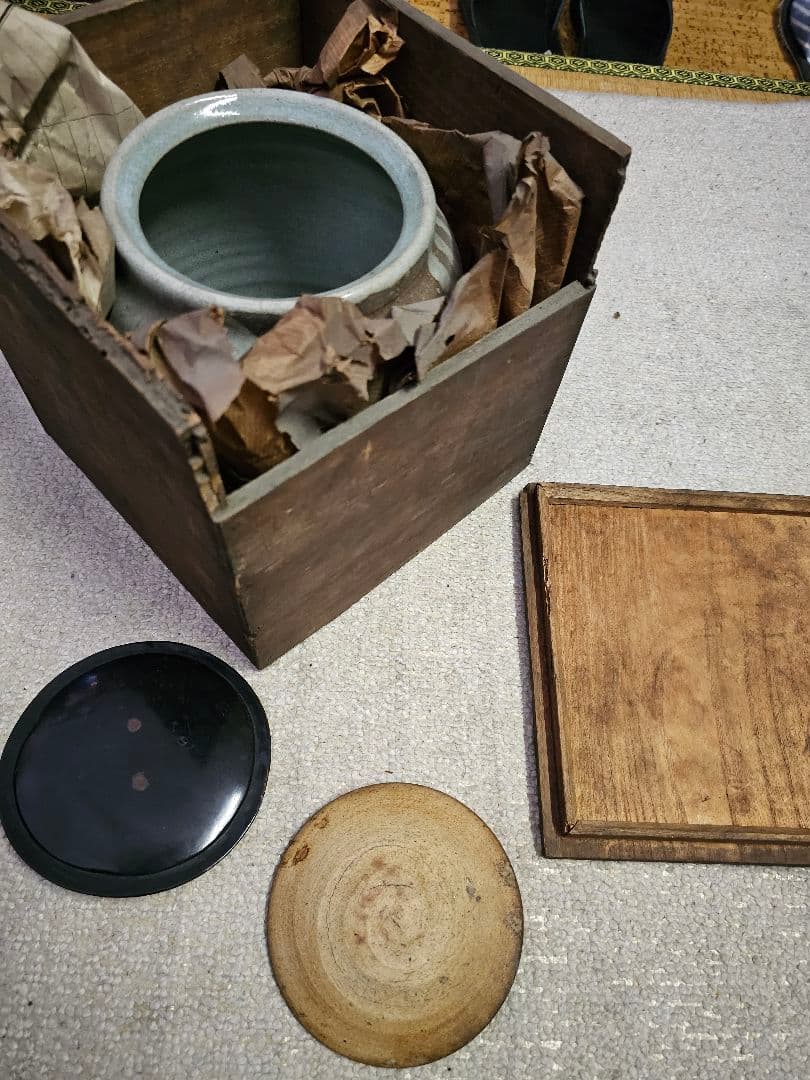 値下げ限界‼️早い者勝ち 江戸期 伊賀焼 水差し 漆替え蓋有り