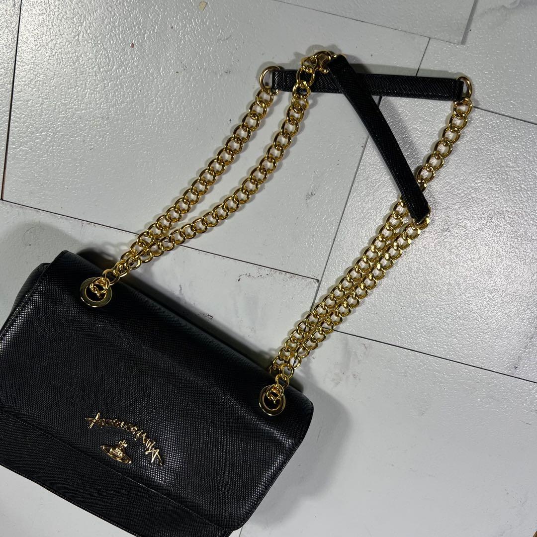 ヴィヴィアンウエストウッド アングロマニア チェーン ショルダーバッグ 黒
