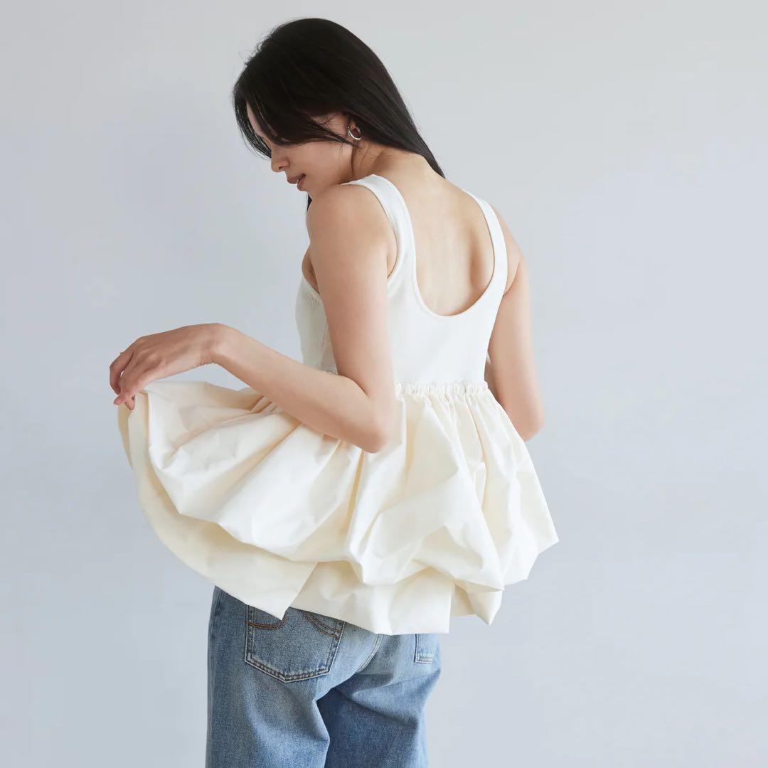 sea room lynn 》KnitDockingバルーンノースリーブトップス