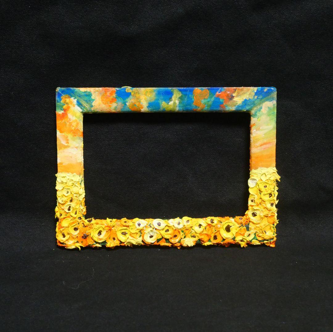 油絵 油彩 油彩画 絵 絵画 【黄昏の向日葵】ミニ絵画