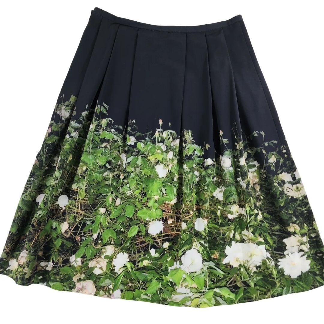 【 極美品 】 アニエスベー　フレアスカート　プリーツ　フォトプリント　転写