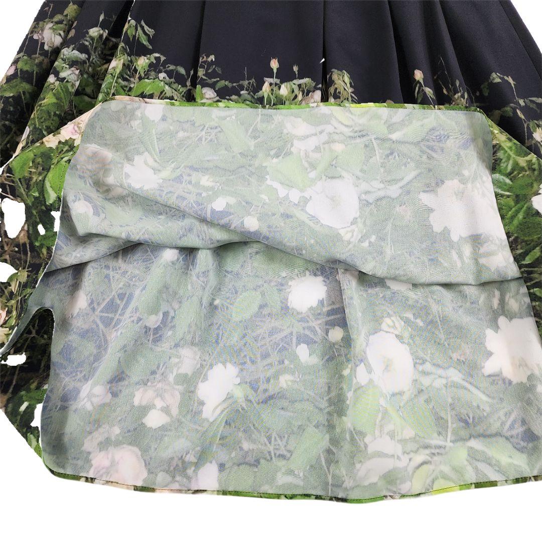 【 極美品 】 アニエスベー　フレアスカート　プリーツ　フォトプリント　転写