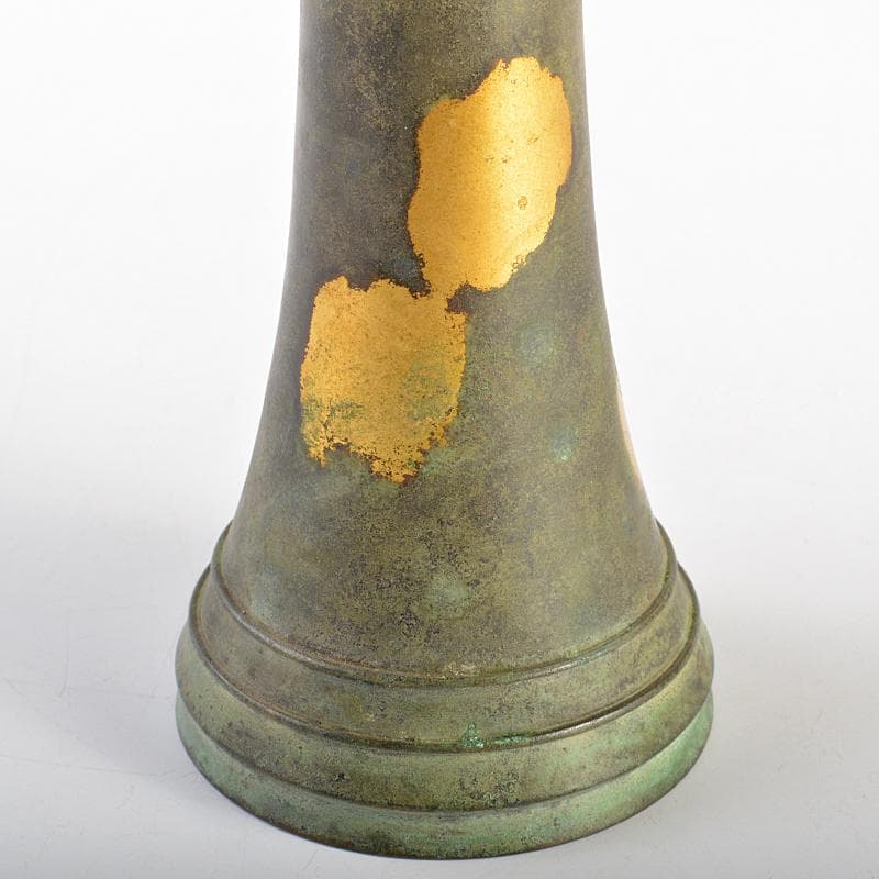 平安 秦蔵六造 塗金銅 立鼓式花瓶 共箱 D R7305 - メルカリ