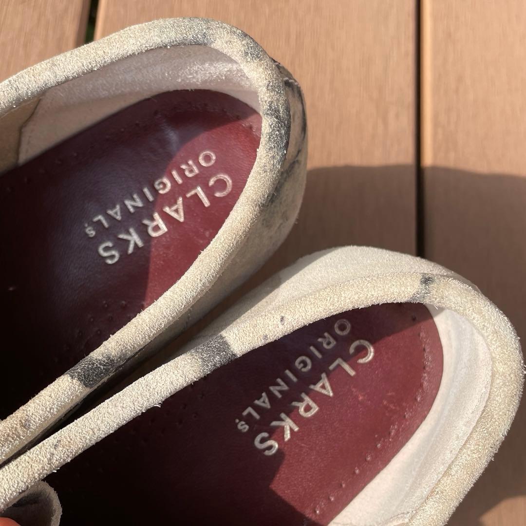 靴 CLARKS ORIGINALS WALLABEE Off WHITE CAMO