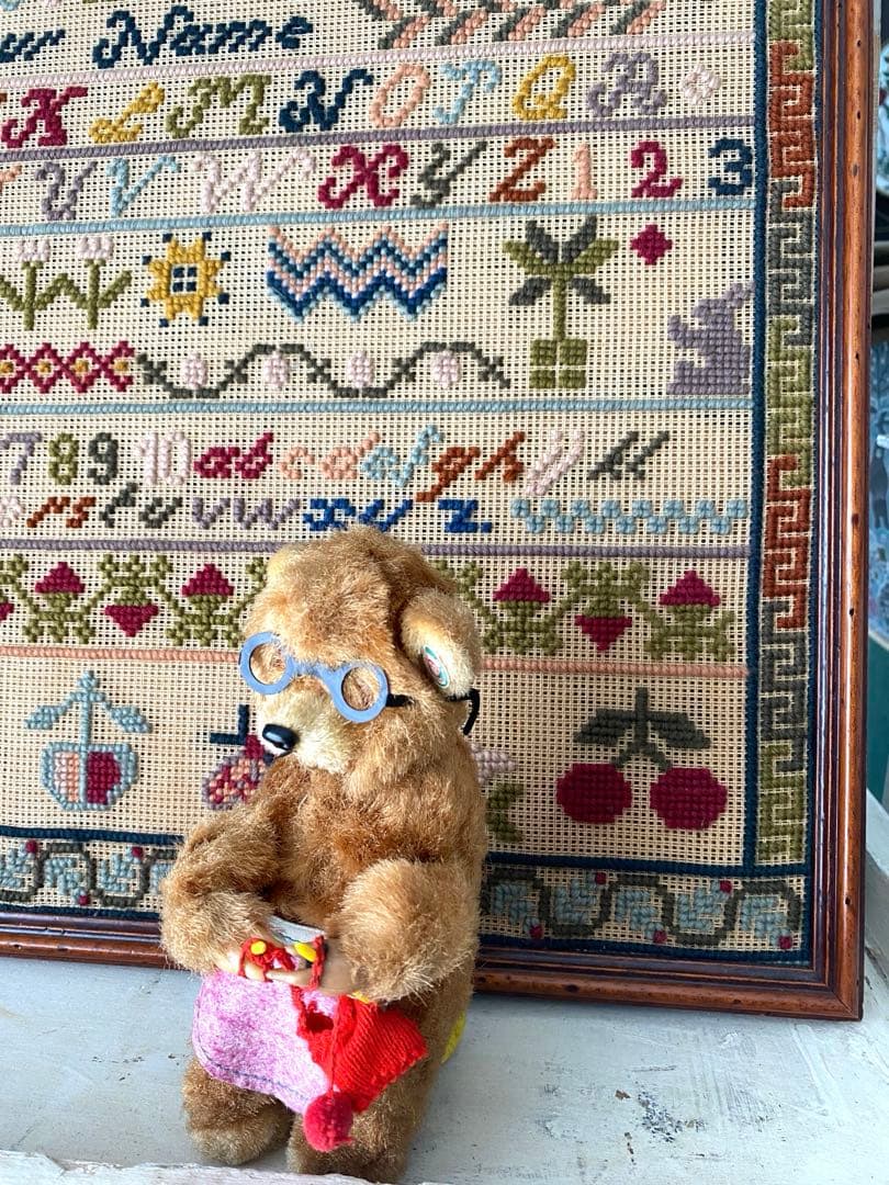 アンティーク　ビンテージベア　ゼンマイ仕掛け　編み物ベア　max carl