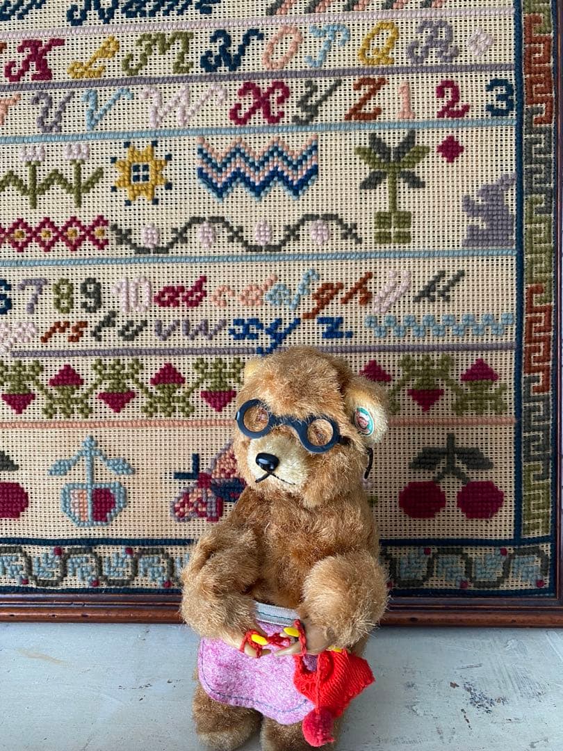 アンティーク　ビンテージベア　ゼンマイ仕掛け　編み物ベア　max carl