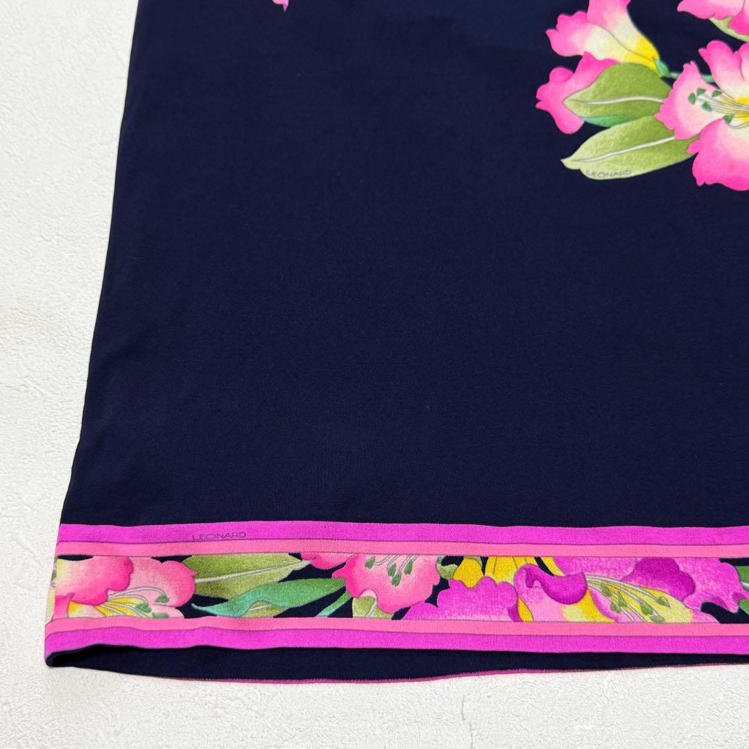 大きいサイズ LEONARD レオナール シルク100％ スカート 花柄 42