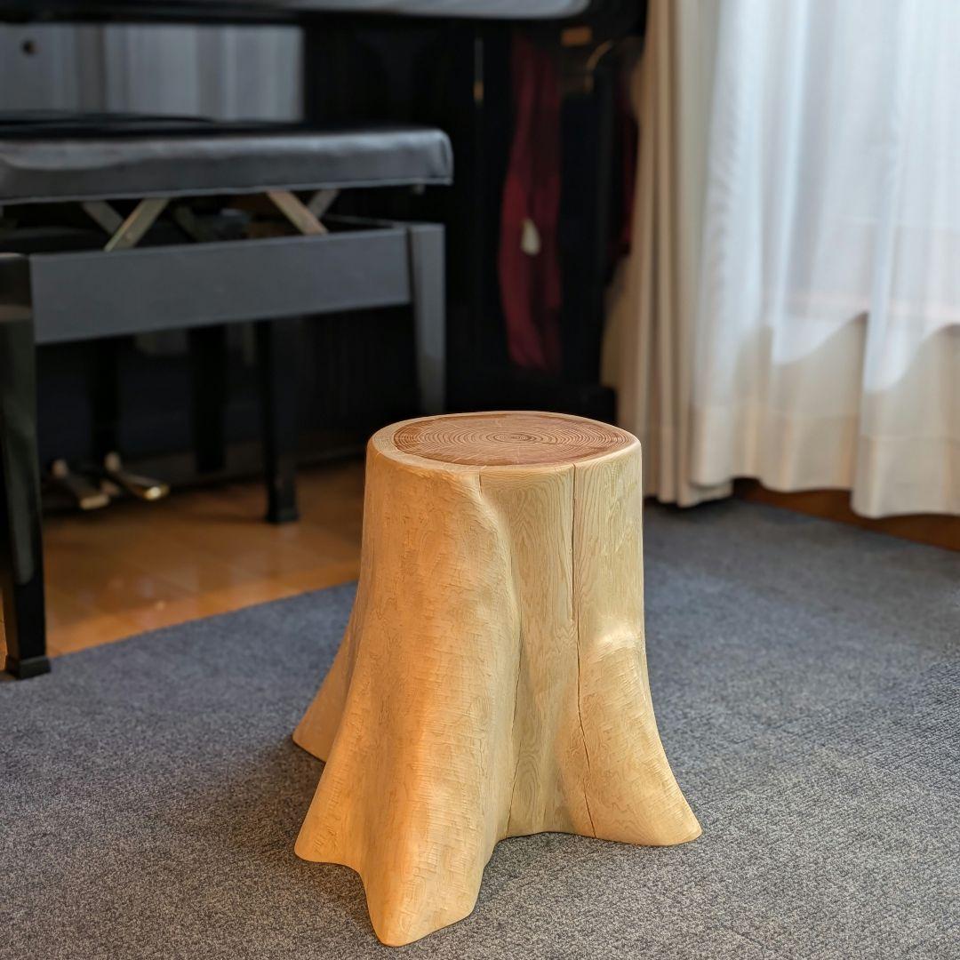 檜　切り株　丸太　椅子　スツール 　高さ約29.5㎝