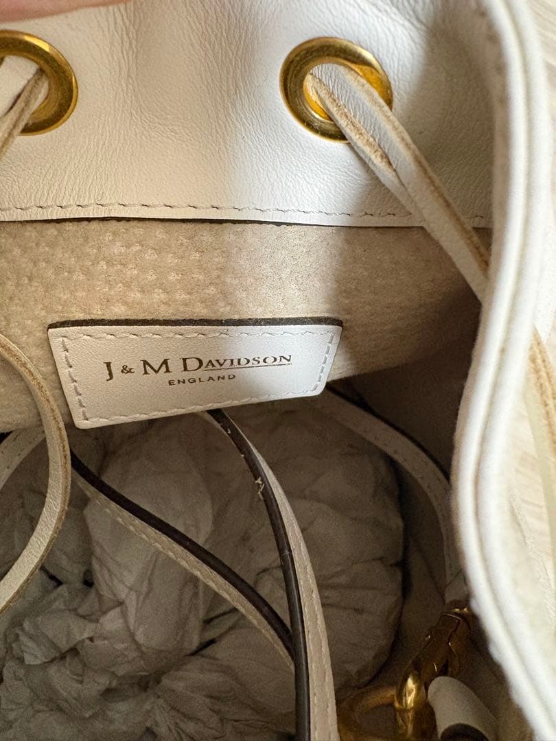 J&M Davidson ホワイトフリンジショルダーバッグ