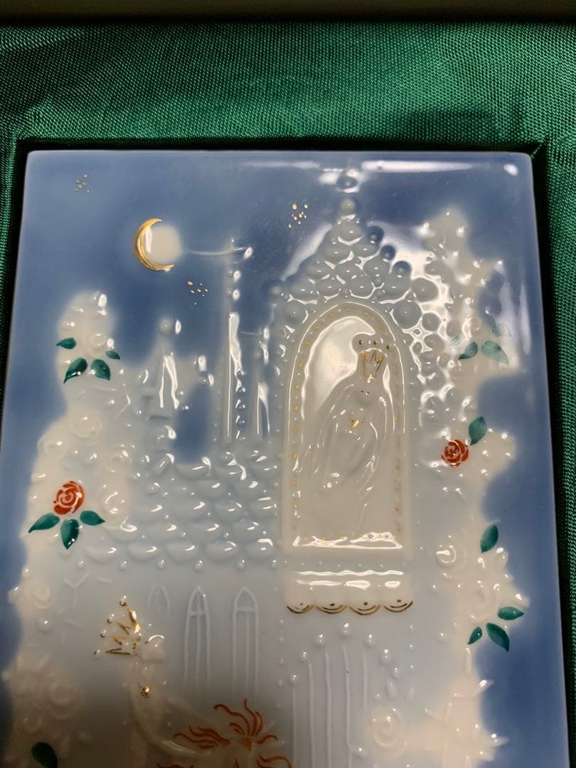 Meissen マイセン陶板画　青のメルヘン いばら姫（額無）