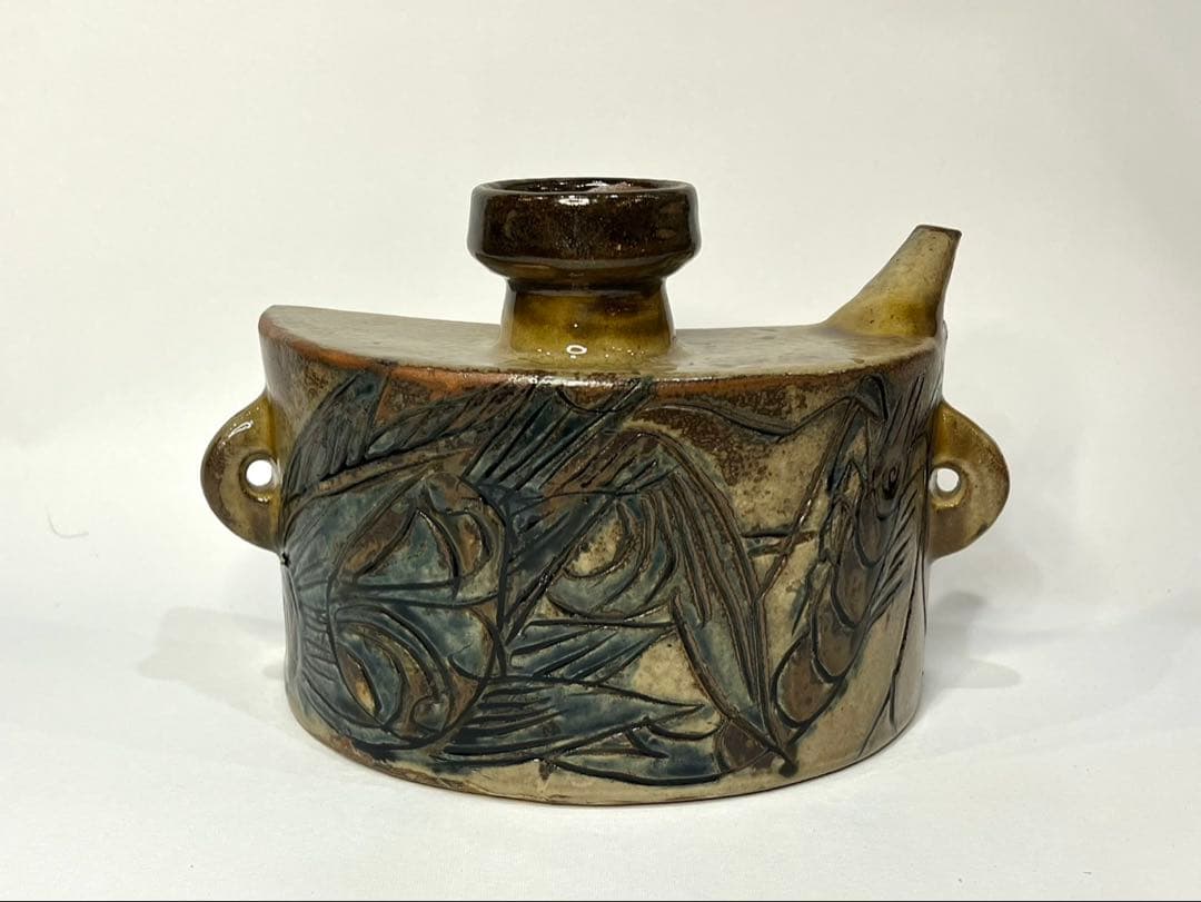 T845 水指 『三嶋芋頭 水指』『田中溪峰 造』 共箱 茶道具 茶道具