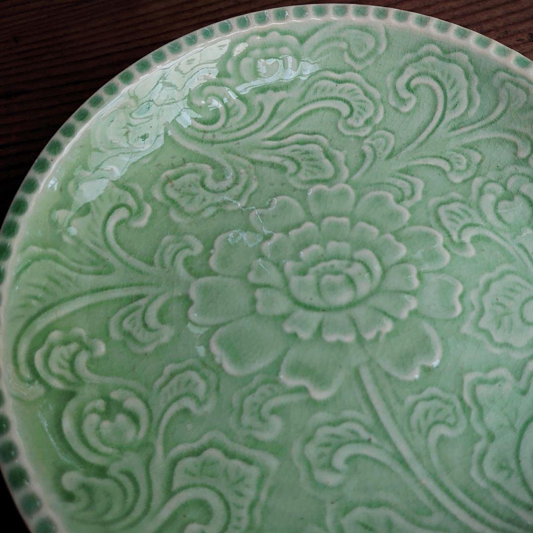 ご成約】淡路珉平焼 ターコイズブルーと翡翠色の7寸皿 2