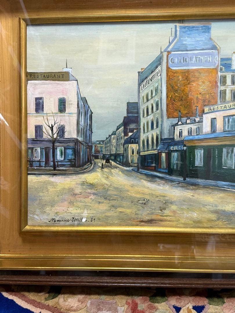 モーリス・ユトリロ 「オーテュール通り」パリ 油彩絵 送料込み　1007