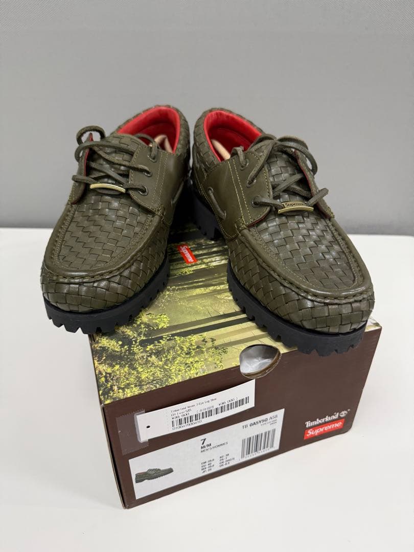 靴 supreme timberland woven 3-eye Lug shoe