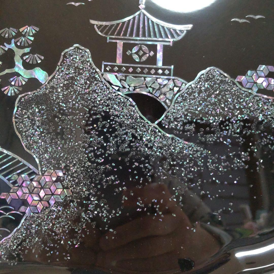 螺鈿細工 飾り盆 飾り皿 高岡漆器 青貝塗 繊細優美 伝統工芸品